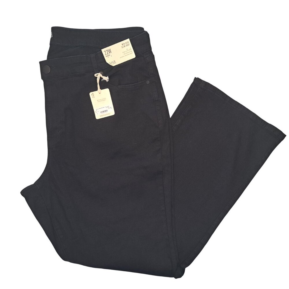 NEW A.N.A. Mid Rise Slim Boot Black Pants Plus Size 22W